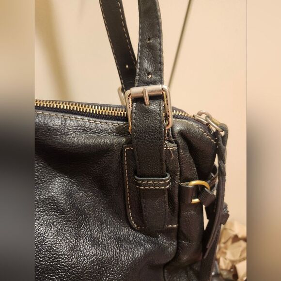 Dooney & Bourke "Nina" Black Pebbled Saffiano Leather Satchel/Shoulder Bag $445 - Picture 3 of 9